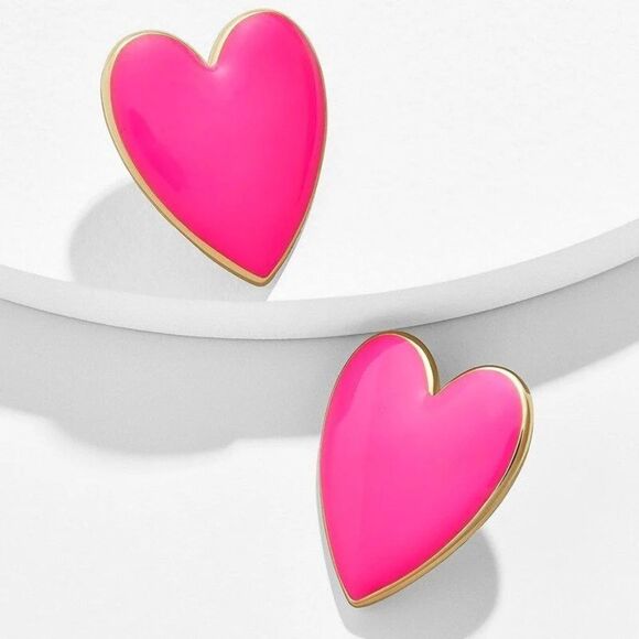 Pink  heart earrings  M71 - Picture 1 of 7